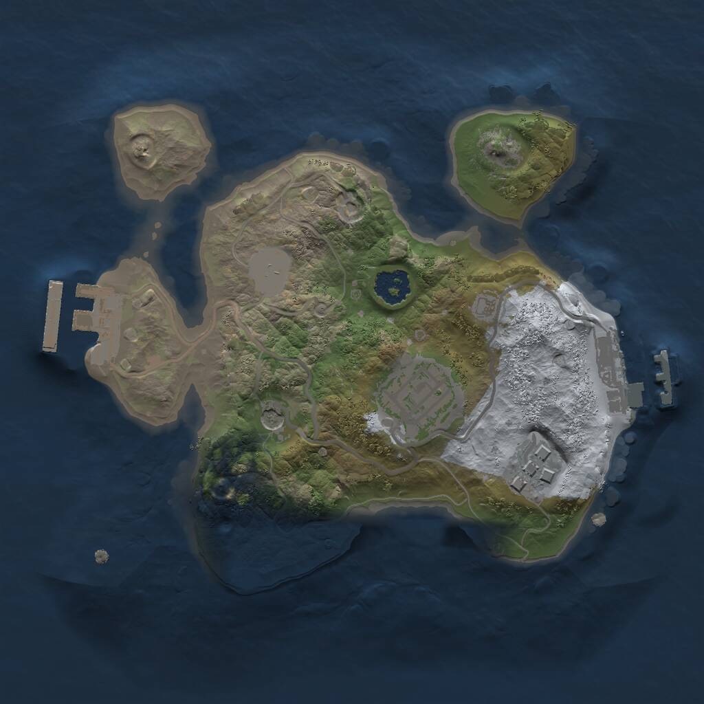 Rust Map: Procedural Map, Size: 2000, Seed: 346453436, 6 Monuments