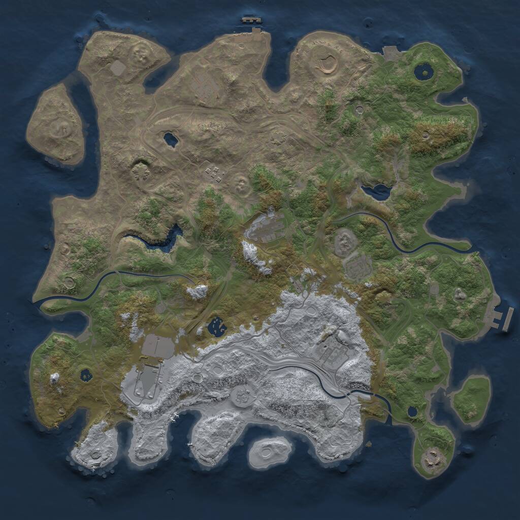Rust Map: Procedural Map, Size: 4250, Seed: 9829554, 17 Monuments