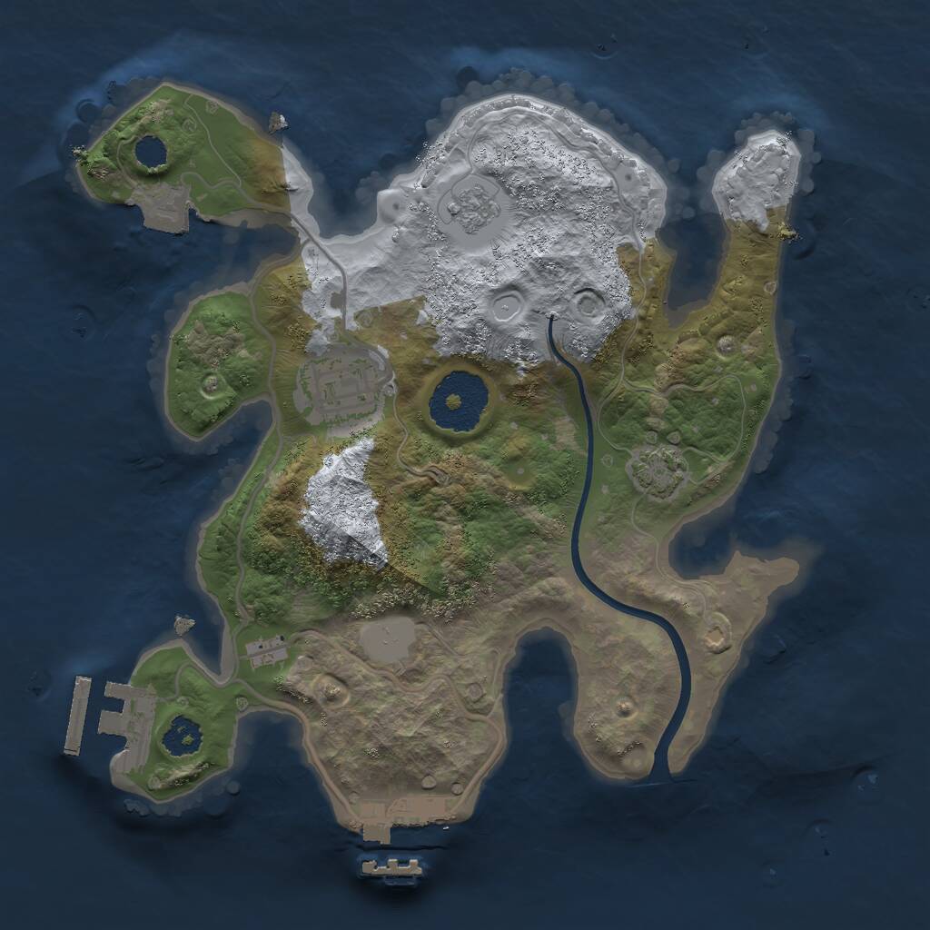 Rust Map: Procedural Map, Size: 2390, Seed: 1, 6 Monuments