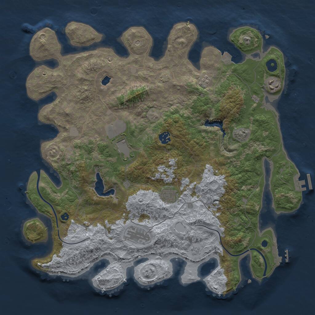 Rust Map: Procedural Map, Size: 4000, Seed: 744269069, 14 Monuments