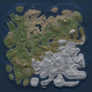 Thumbnail Rust Map: Procedural Map, Size: 4500, Seed: 1229033741, 15 Monuments