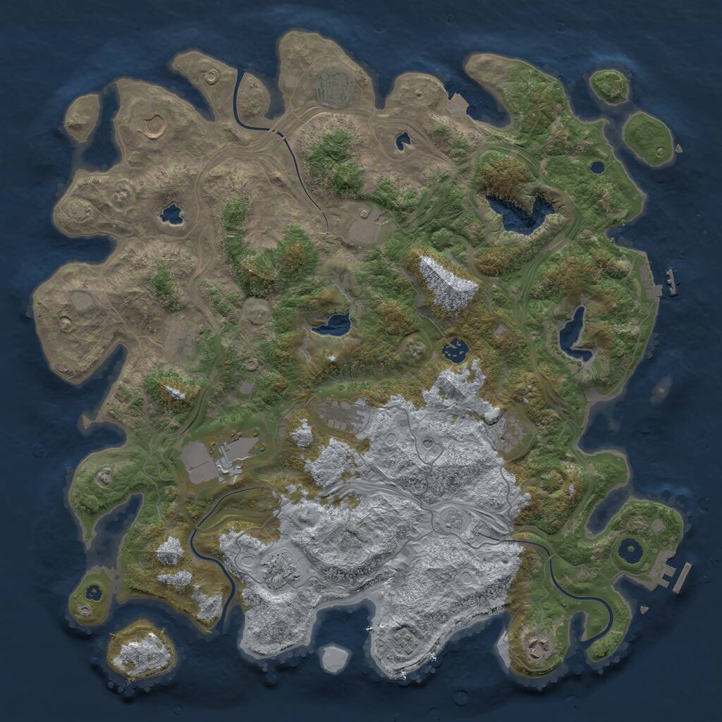 Rust Map: Procedural Map, Size: 4500, Seed: 4039271, 17 Monuments