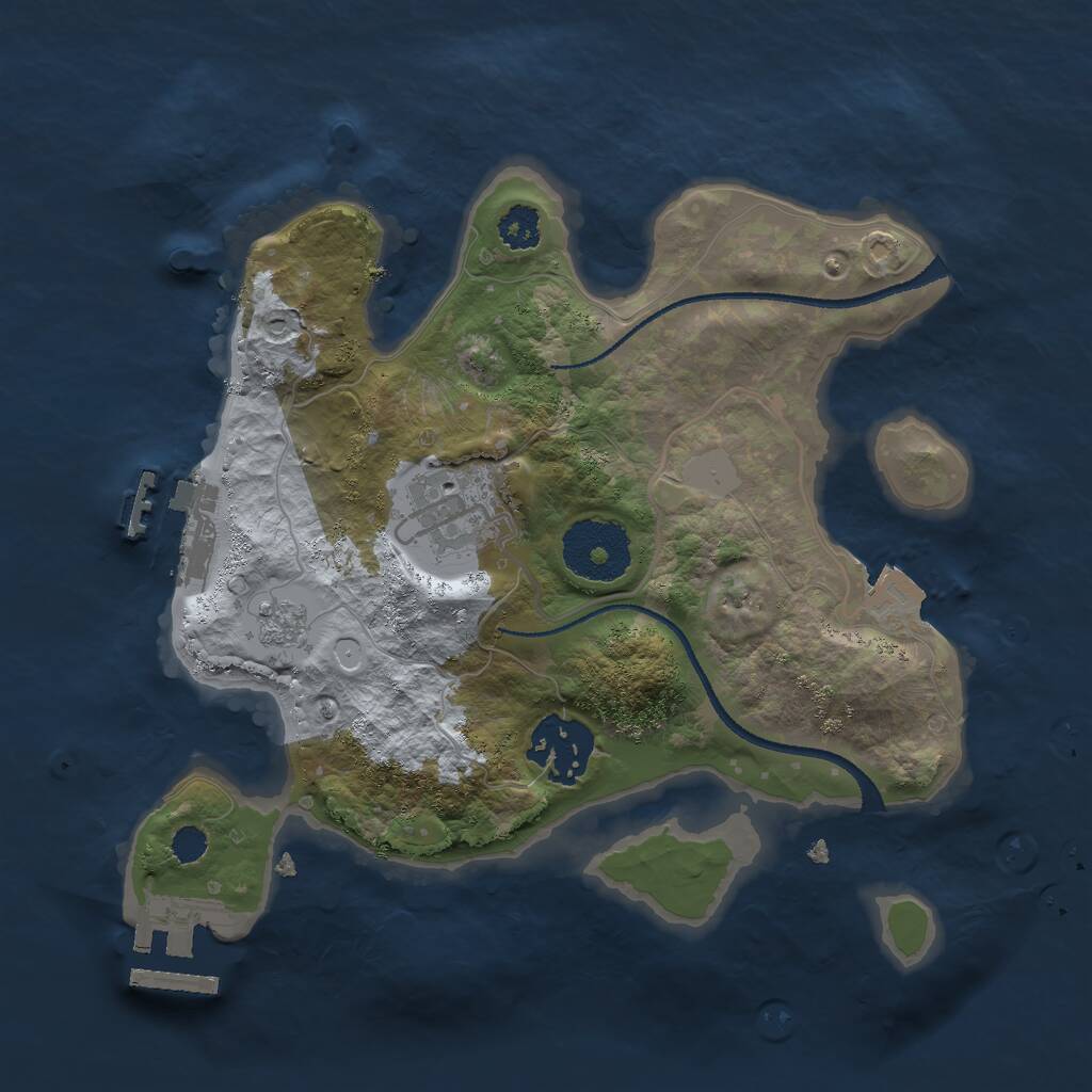 Rust Map: Procedural Map, Size: 2500, Seed: 908990215, 6 Monuments