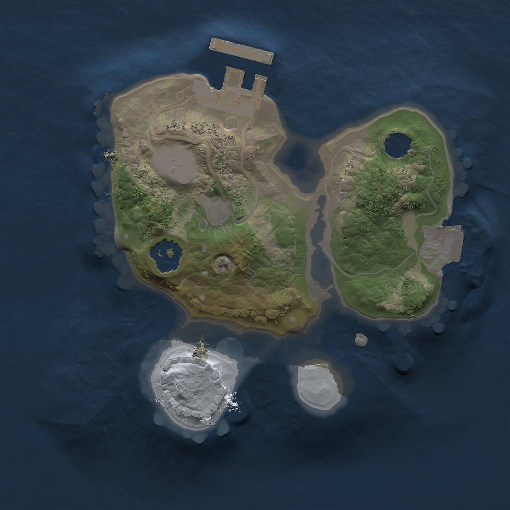 Rust Map: Procedural Map, Size: 1600, Seed: 571989056, 2 Monuments