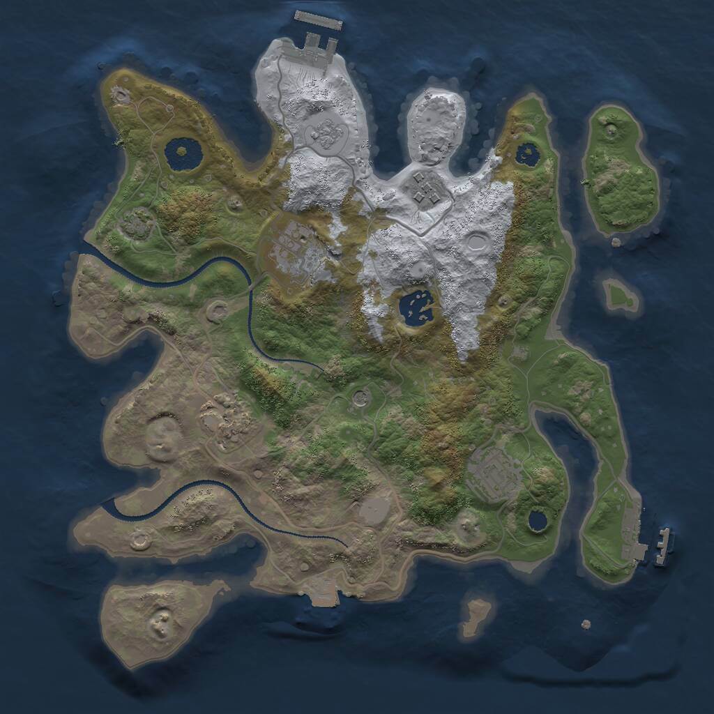 Rust Map: Procedural Map, Size: 3000, Seed: 362415, 11 Monuments