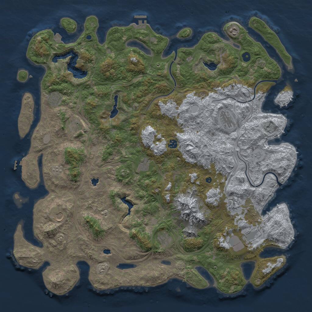 Rust Map: Procedural Map, Size: 5153, Seed: 2572372, 17 Monuments