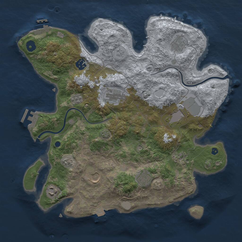 Rust Map: Procedural Map, Size: 3500, Seed: 937756291, 15 Monuments