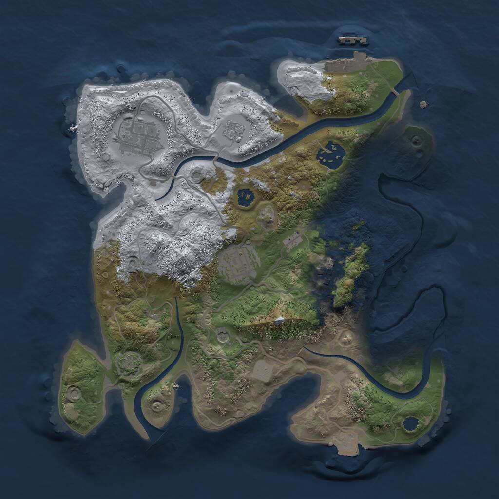 Rust Map: Procedural Map, Size: 2800, Seed: 4628172, 9 Monuments