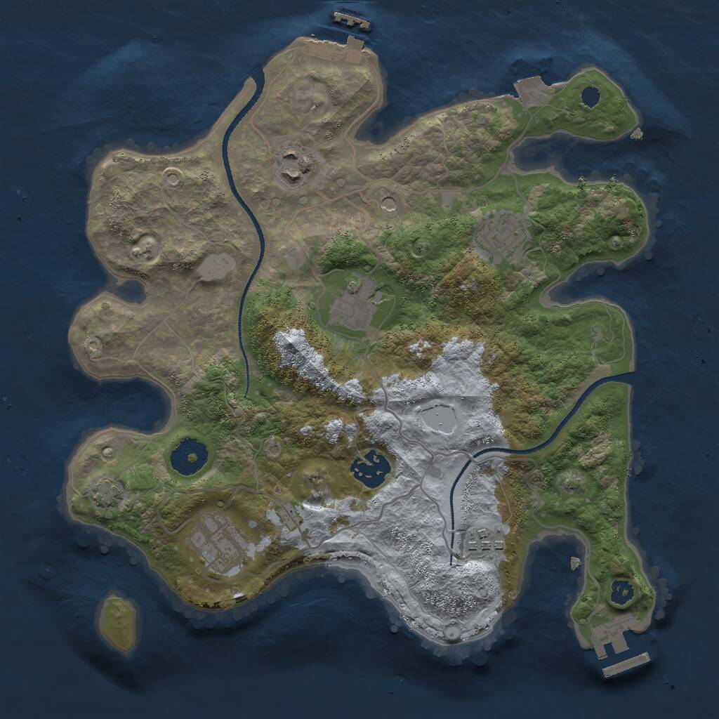 Rust Map: Procedural Map, Size: 3000, Seed: 1141950087, 11 Monuments