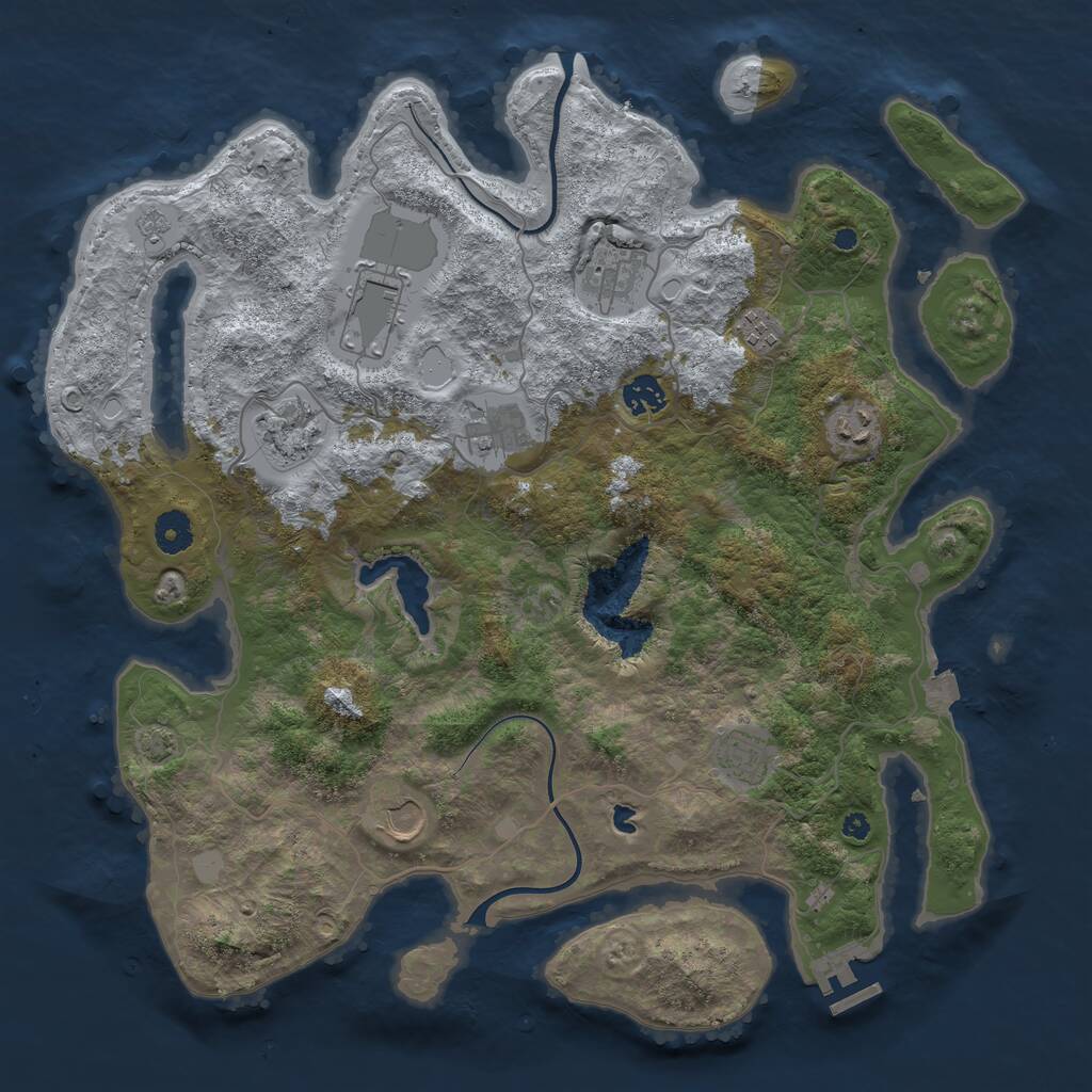 Rust Map: Procedural Map, Size: 4000, Seed: 28137, 13 Monuments