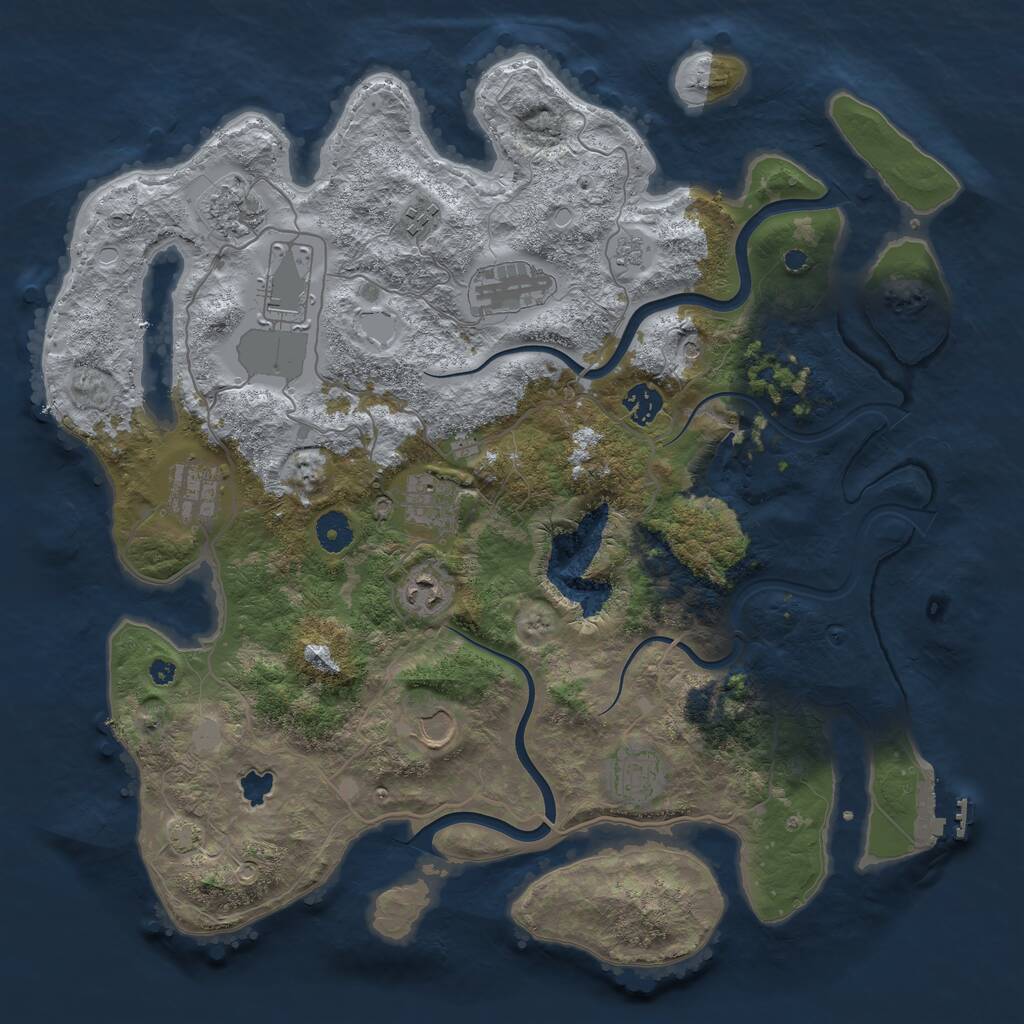 Rust Map: Procedural Map, Size: 4000, Seed: 28137, 15 Monuments