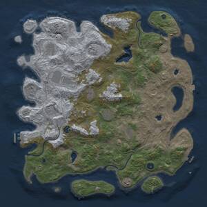 Thumbnail Rust Map: Procedural Map, Size: 4500, Seed: 2094266087, 17 Monuments