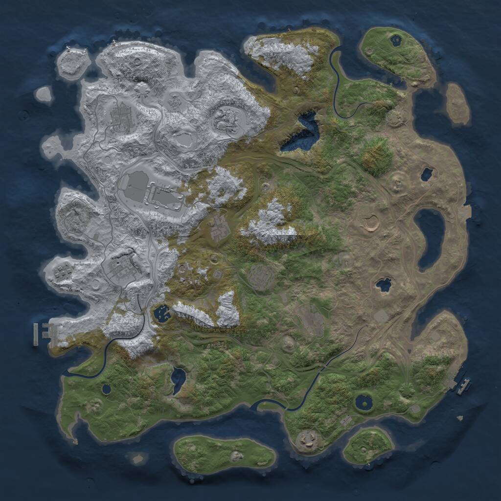 Rust Map: Procedural Map, Size: 4500, Seed: 2094266087, 17 Monuments