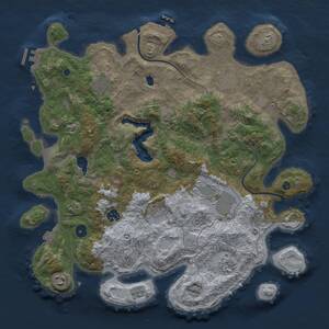 Thumbnail Rust Map: Procedural Map, Size: 4000, Seed: 1289769244, 14 Monuments