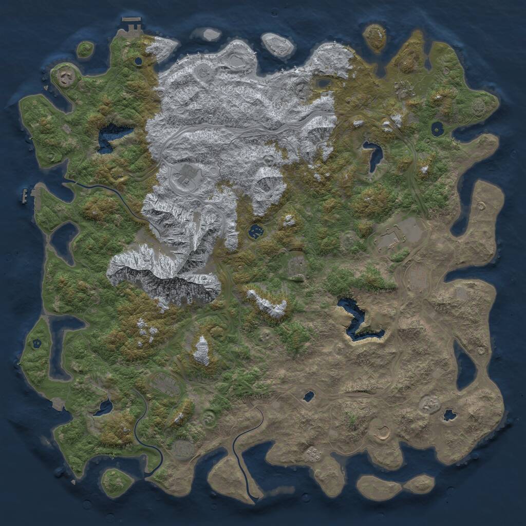 Rust Map: Procedural Map, Size: 5700, Seed: 123456789, 19 Monuments