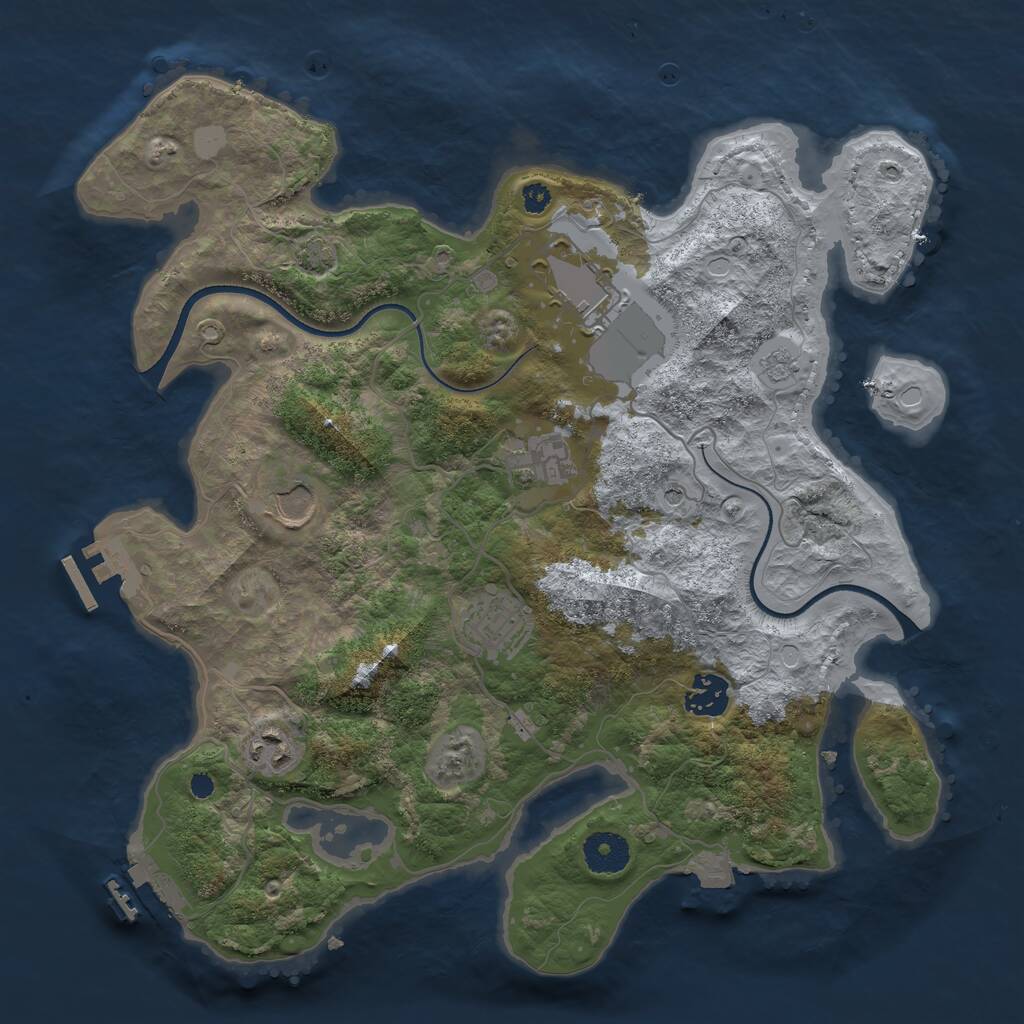 Rust Map: Procedural Map, Size: 3500, Seed: 31522696, 12 Monuments