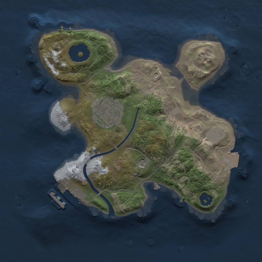 Rust Map: Procedural Map, Size: 2000, Seed: 6757564, 4 Monuments