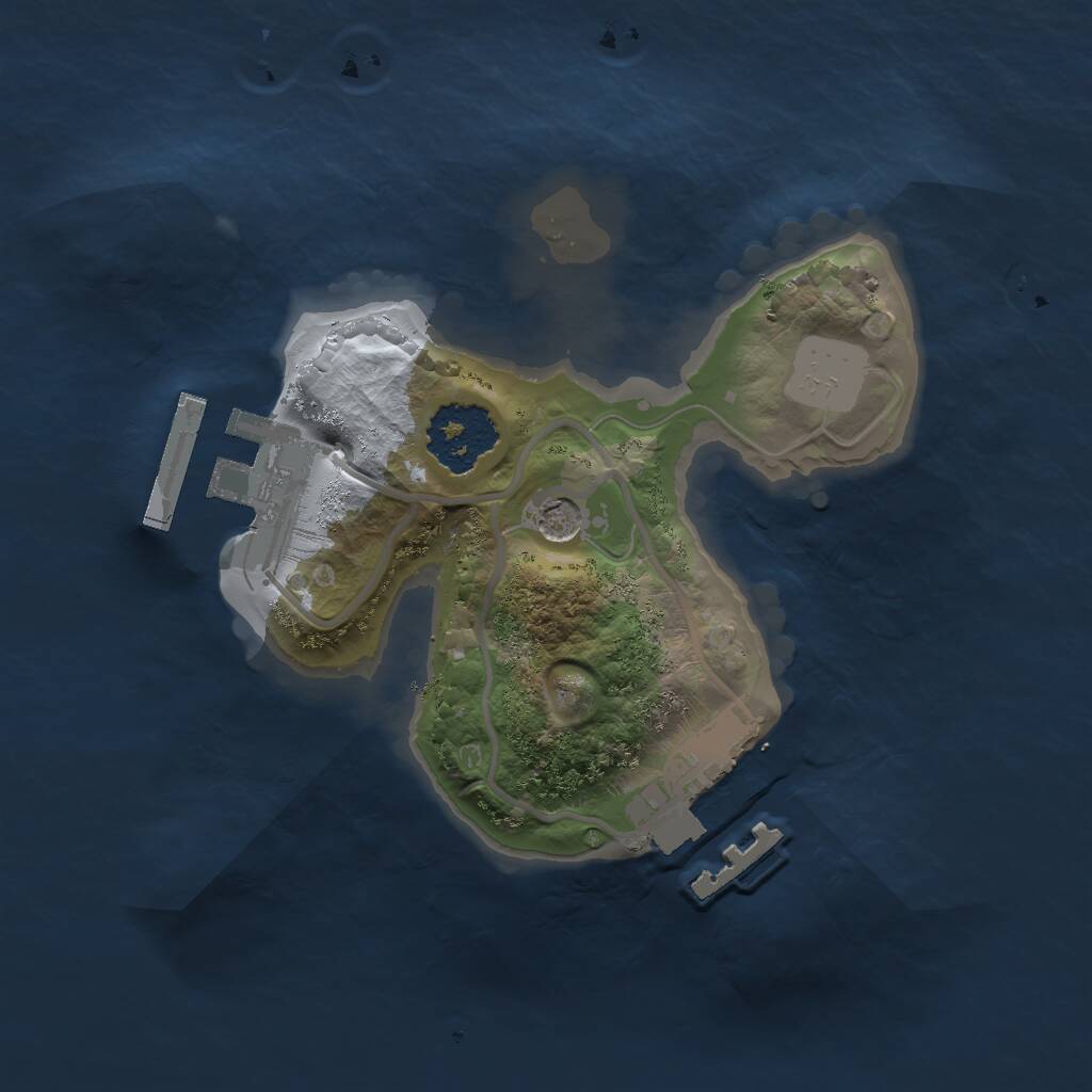 Rust Map: Procedural Map, Size: 1600, Seed: 8, 4 Monuments