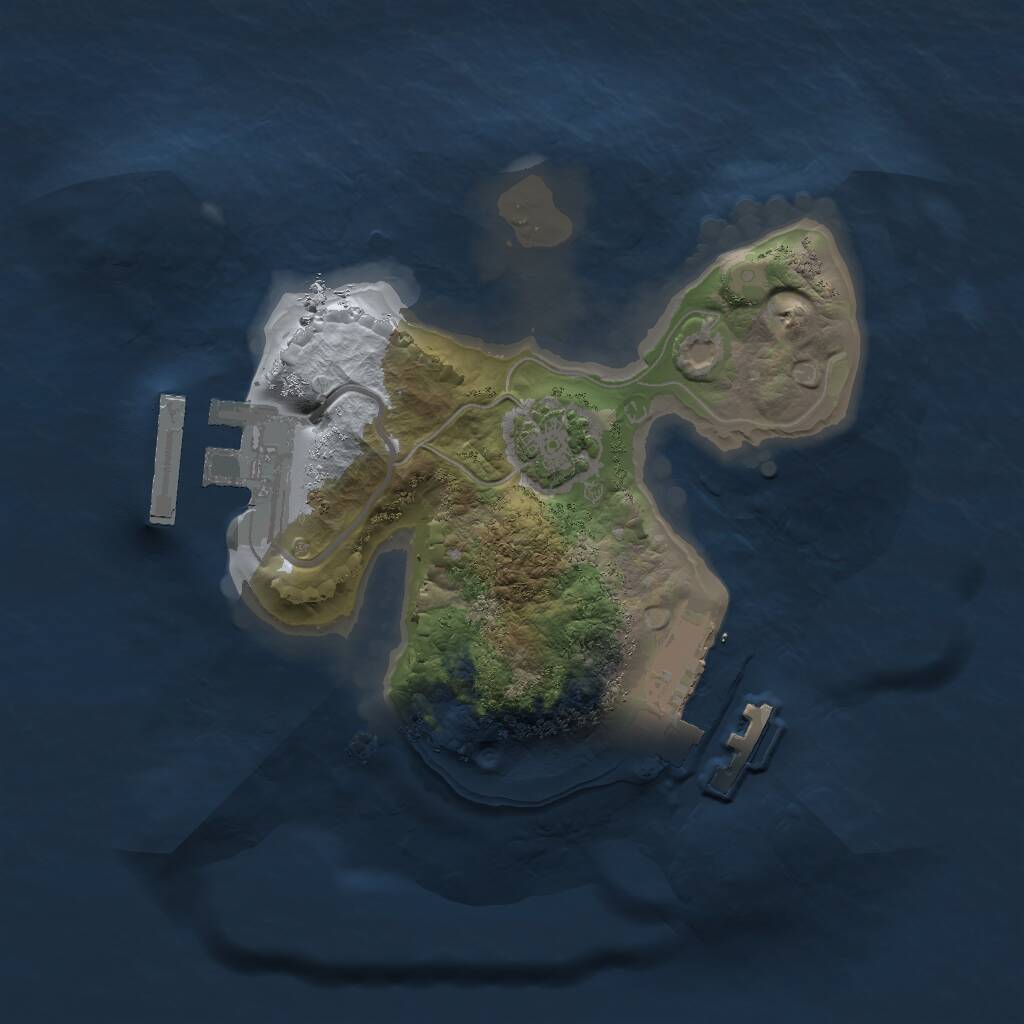 Rust Map: Procedural Map, Size: 1600, Seed: 8, 4 Monuments