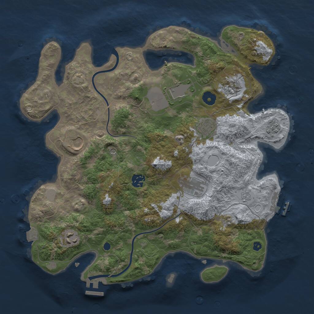 Rust Map: Procedural Map, Size: 3500, Seed: 396996164, 14 Monuments