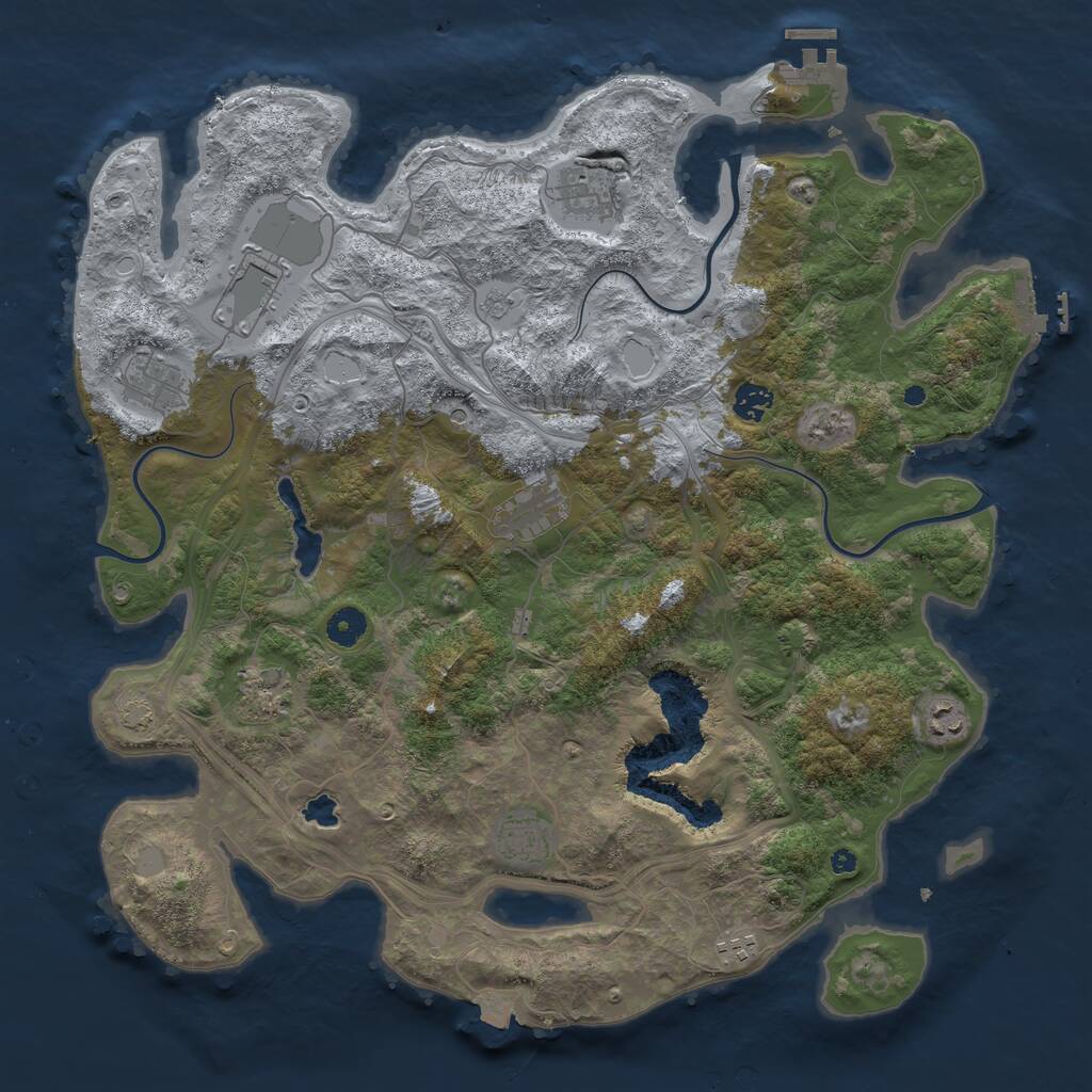 Rust Map: Procedural Map, Size: 4250, Seed: 1270044238, 15 Monuments
