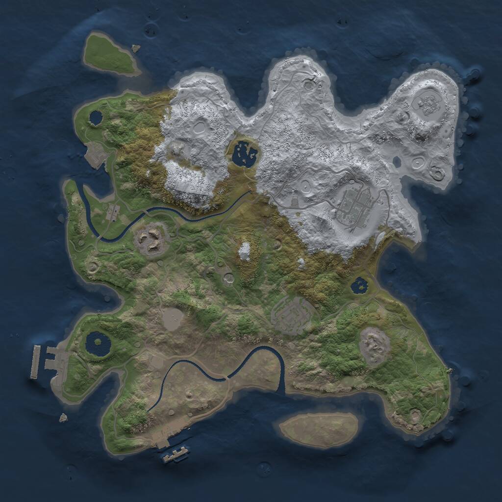 Rust Map: Procedural Map, Size: 3000, Seed: 1399339834, 9 Monuments