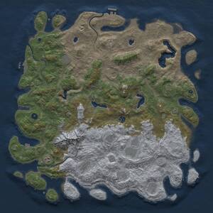 Thumbnail Rust Map: Procedural Map, Size: 5000, Seed: 23704502, 17 Monuments