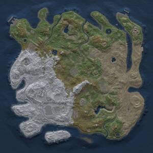 Thumbnail Rust Map: Procedural Map, Size: 4253, Seed: 425631625, 17 Monuments