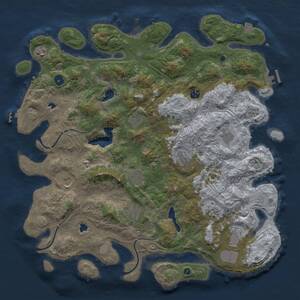 Thumbnail Rust Map: Procedural Map, Size: 4500, Seed: 643654975, 17 Monuments