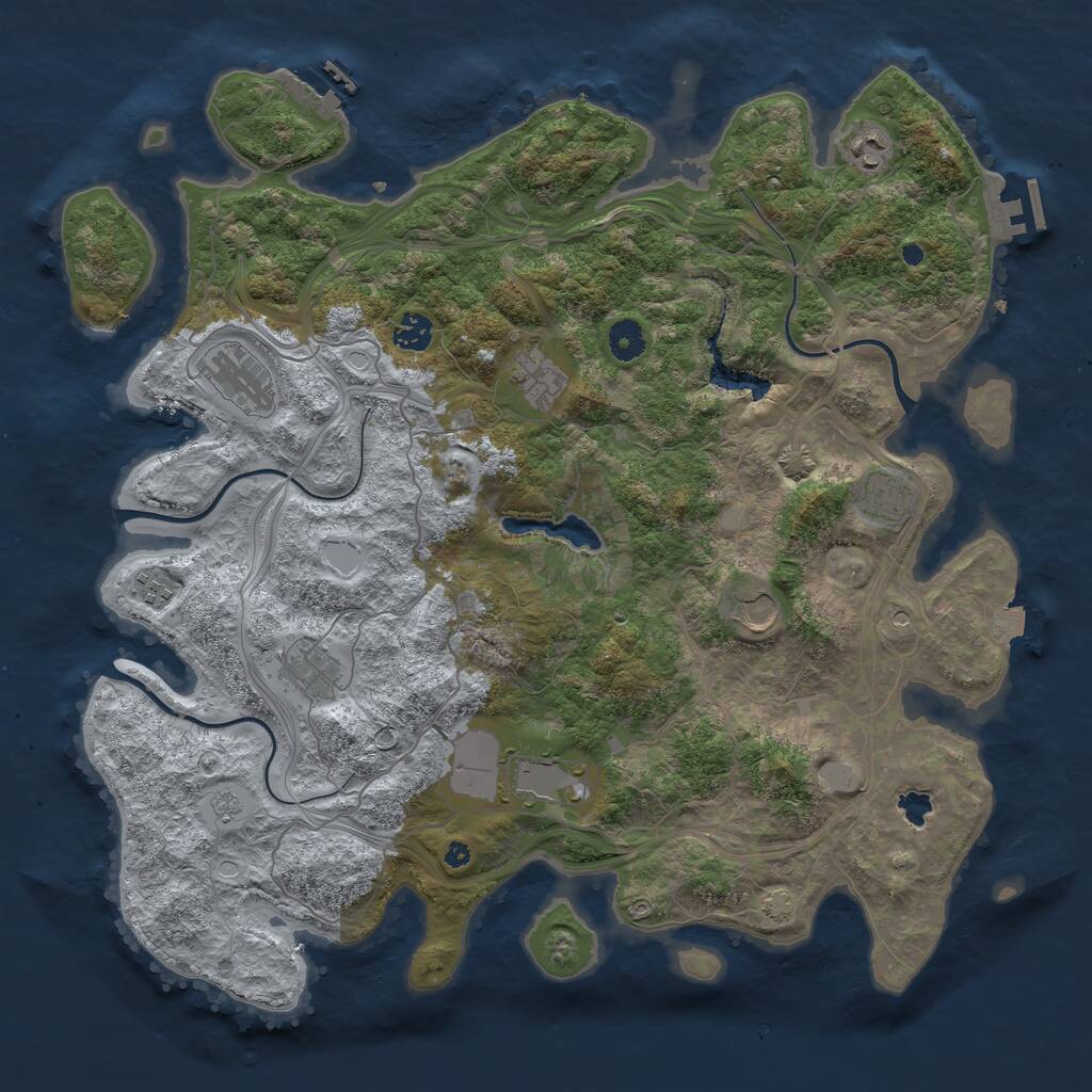 Rust Map: Procedural Map, Size: 4250, Seed: 1145144096, 15 Monuments