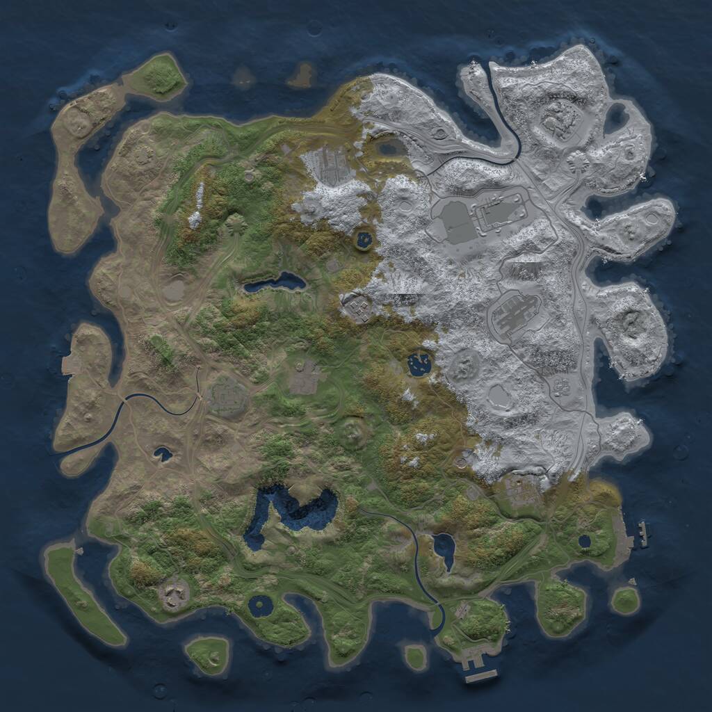 Rust Map: Procedural Map, Size: 4500, Seed: 1427659558, 16 Monuments