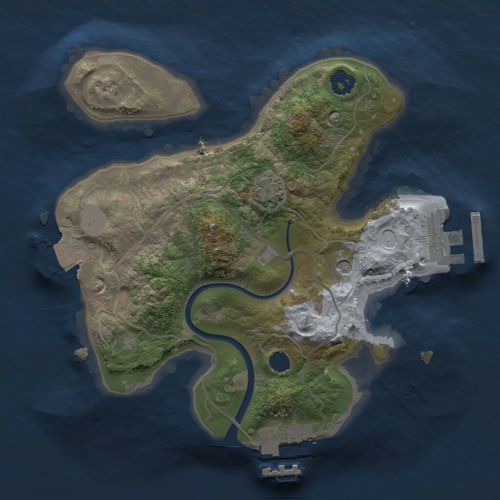 Rust Map: Procedural Map, Size: 2000, Seed: 907240461, 5 Monuments