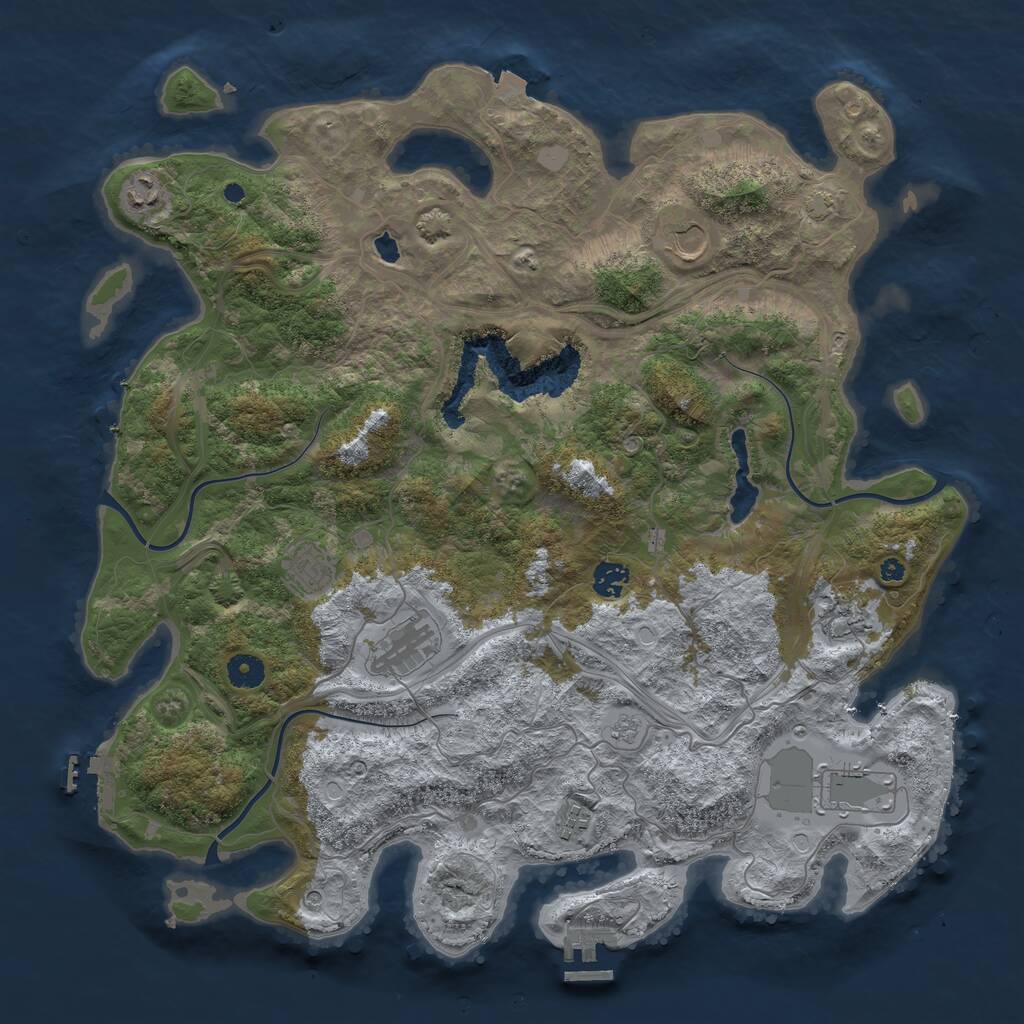 Rust Map: Procedural Map, Size: 4250, Seed: 11563, 14 Monuments