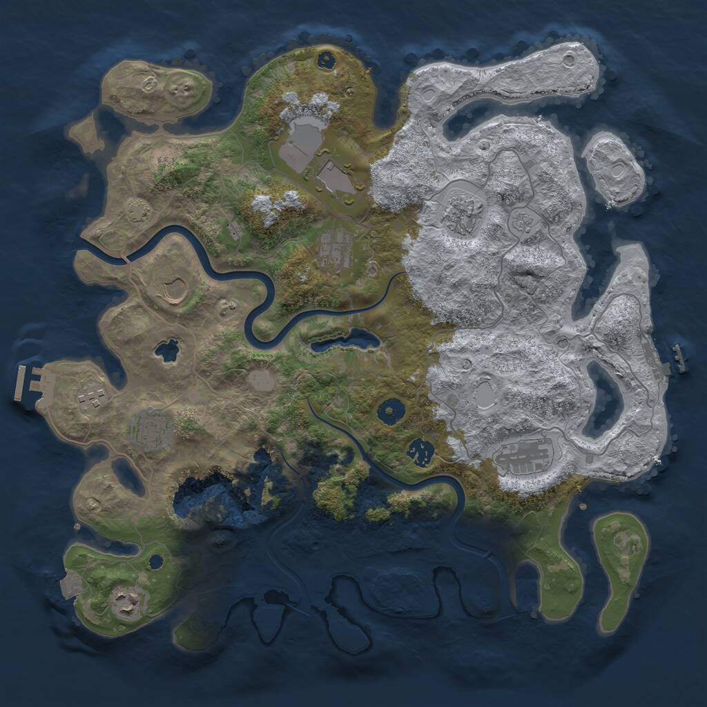 Rust Map: Procedural Map, Size: 4000, Seed: 374662658, 15 Monuments