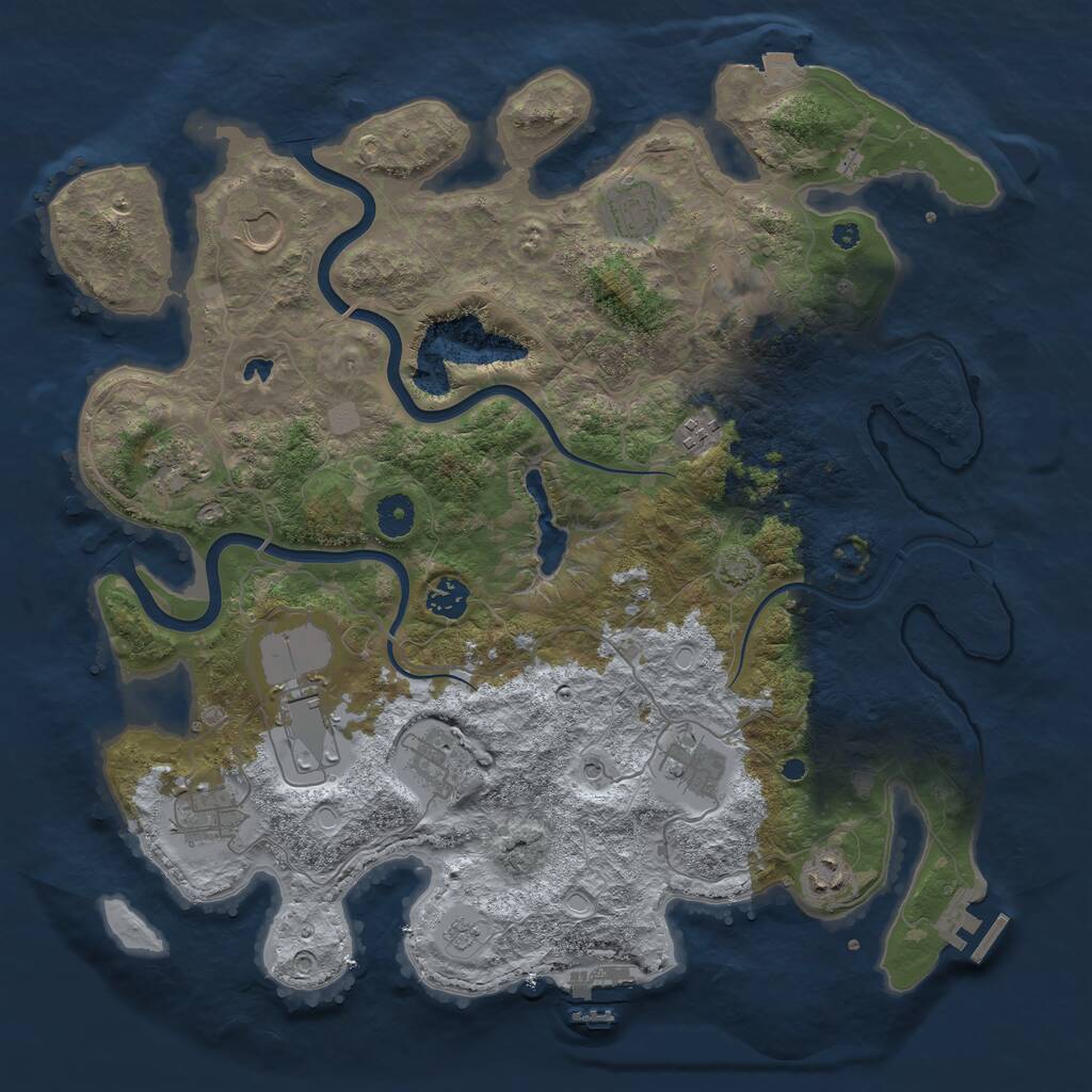 Rust Map: Procedural Map, Size: 4000, Seed: 157694131, 17 Monuments