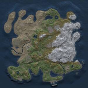 Thumbnail Rust Map: Procedural Map, Size: 3500, Seed: 878722414, 13 Monuments