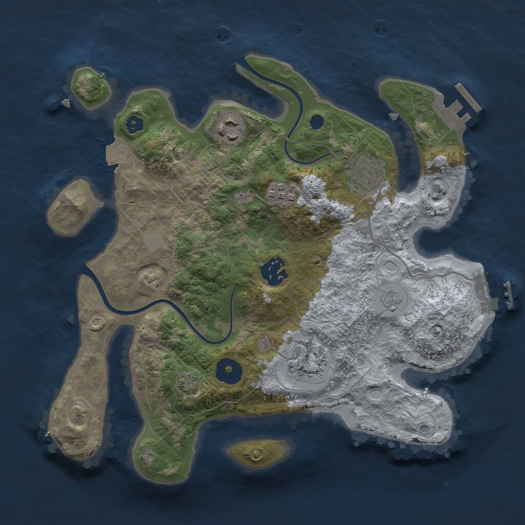 Rust Map: Procedural Map, Size: 3000, Seed: 2032848602, 10 Monuments