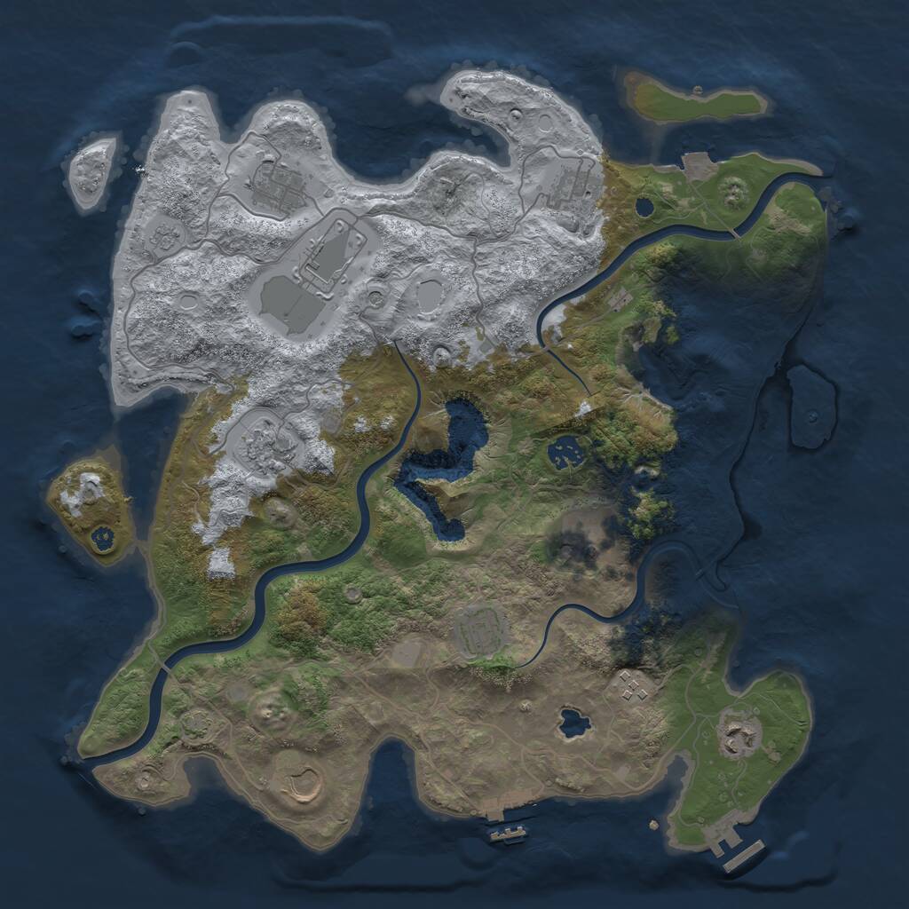 Rust Map: Procedural Map, Size: 4000, Seed: 1976012270, 16 Monuments