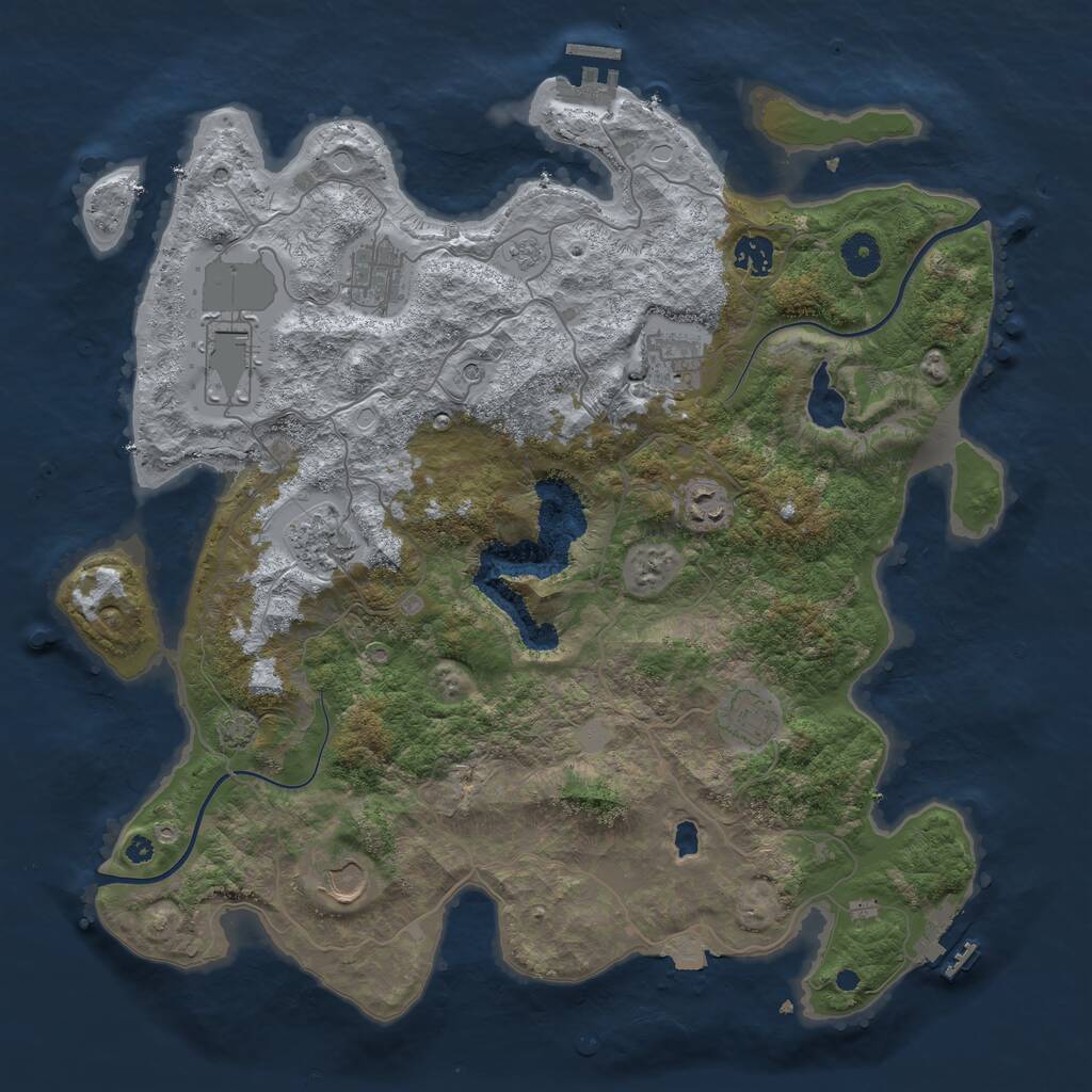 Rust Map: Procedural Map, Size: 4000, Seed: 1976012270, 14 Monuments