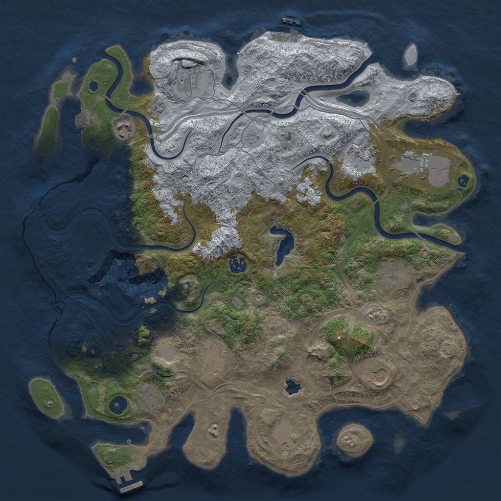Rust Map: Procedural Map, Size: 4250, Seed: 1084174419, 19 Monuments