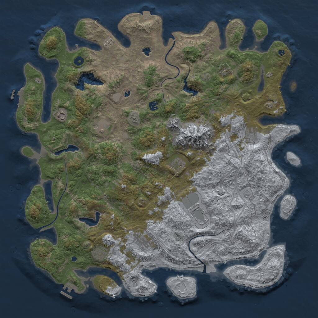 Rust Map: Procedural Map, Size: 5000, Seed: 15721802, 16 Monuments