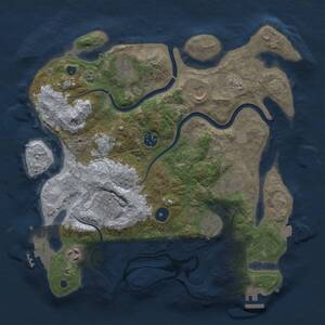 Thumbnail Rust Map: Procedural Map, Size: 3500, Seed: 175283725, 14 Monuments