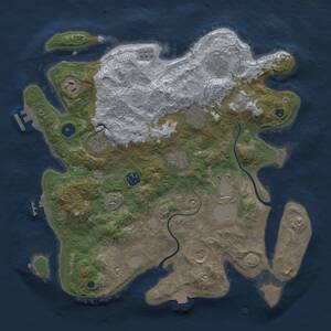 Thumbnail Rust Map: Procedural Map, Size: 3700, Seed: 1061232205, 15 Monuments