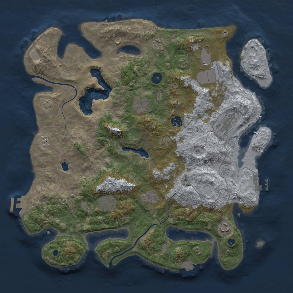 Rust Map: Procedural Map, Size: 4000, Seed: 264984506, 15 Monuments