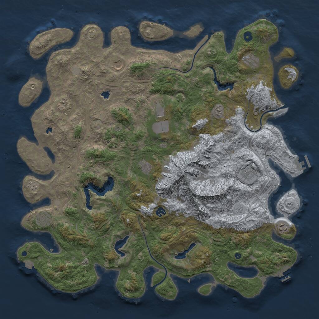 Rust Map: Procedural Map, Size: 5000, Seed: 583006151, 16 Monuments