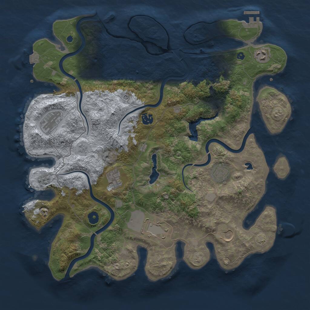 Rust Map: Procedural Map, Size: 4000, Seed: 20241011, 13 Monuments