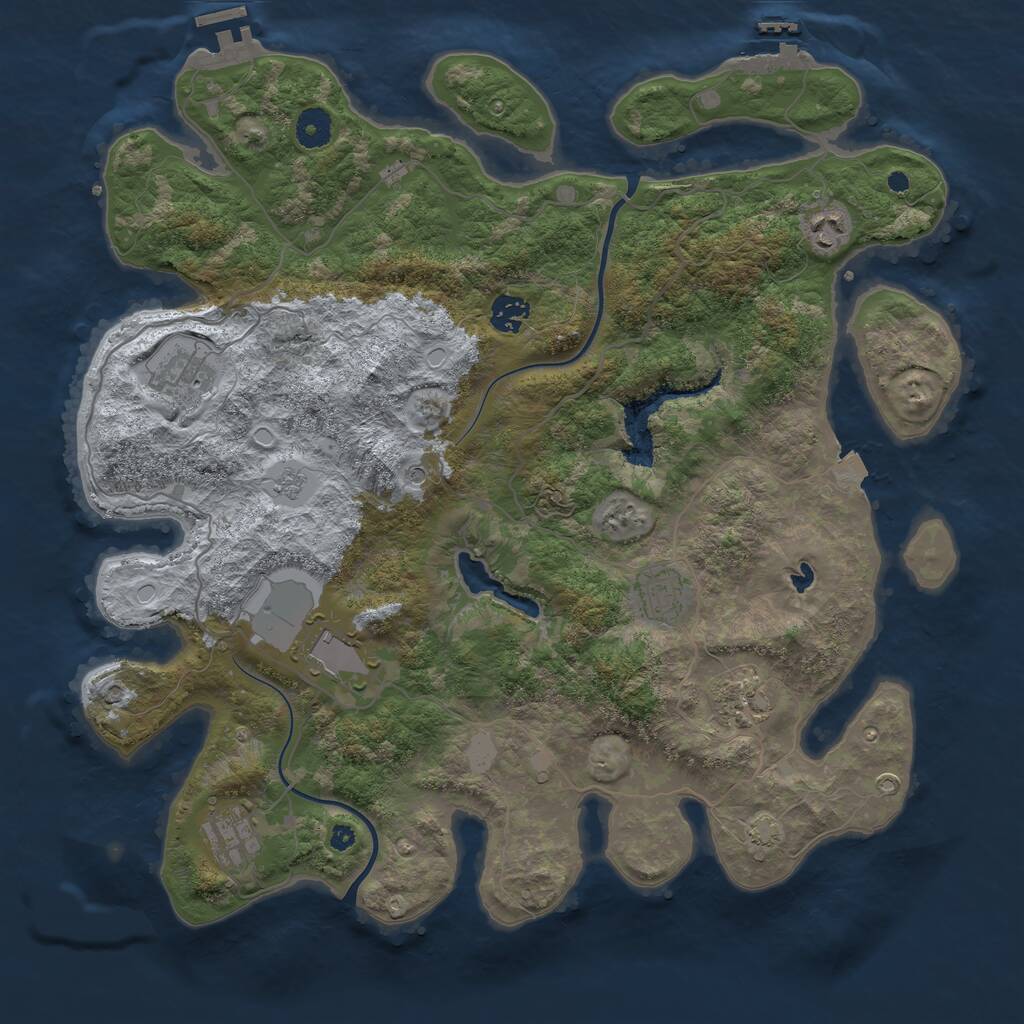 Rust Map: Procedural Map, Size: 4000, Seed: 20241011, 13 Monuments