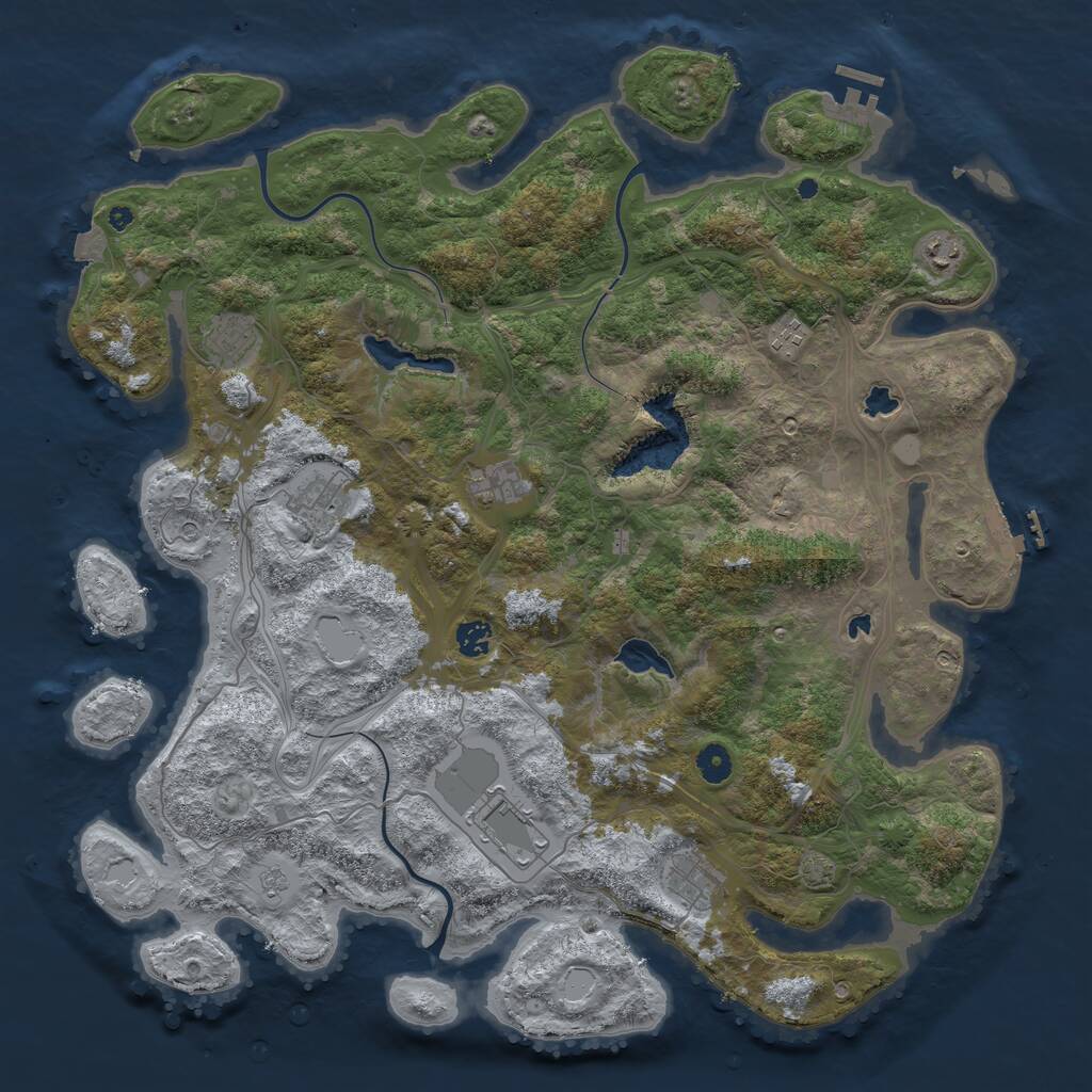 Rust Map: Procedural Map, Size: 4500, Seed: 2015199445, 14 Monuments