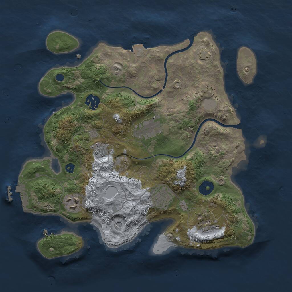 Rust Map: Procedural Map, Size: 3000, Seed: 441589593, 10 Monuments