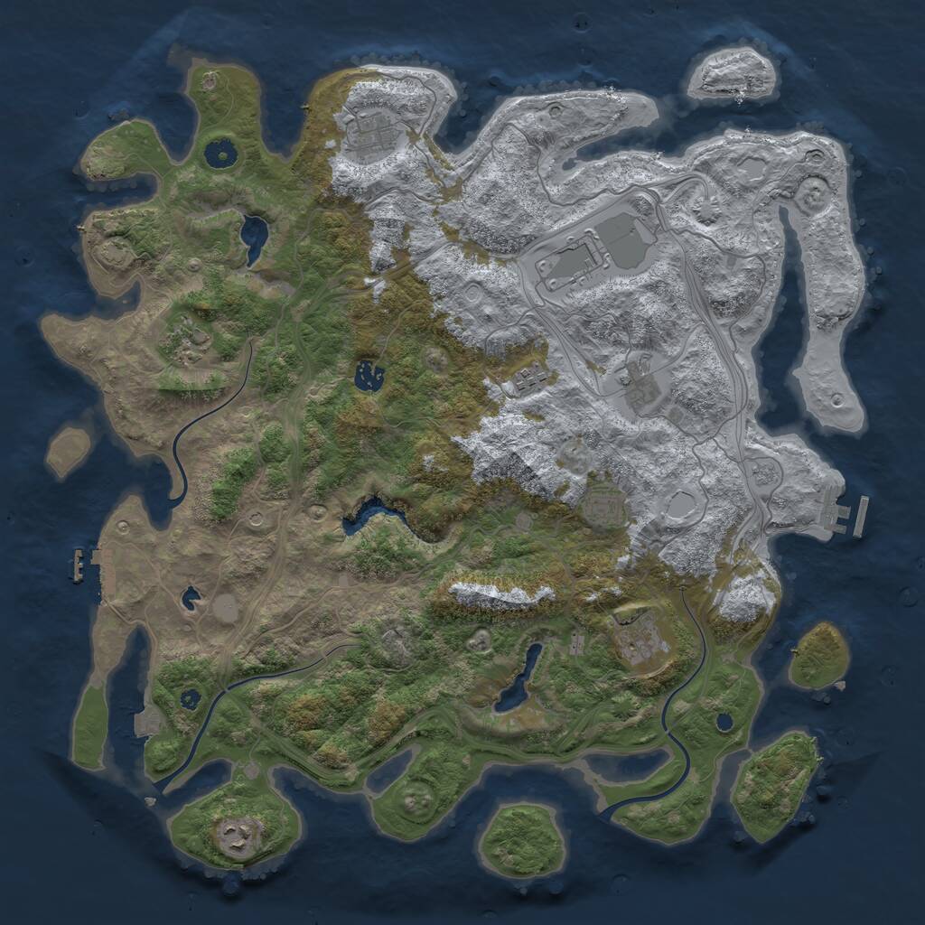 Rust Map: Procedural Map, Size: 4500, Seed: 987410, 15 Monuments